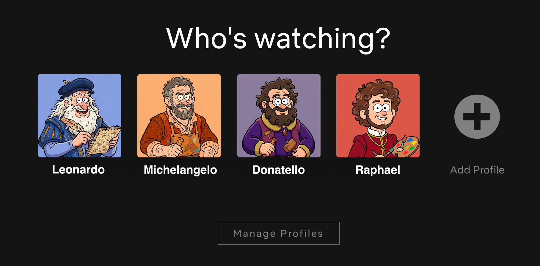 Netflix Profiles Screen