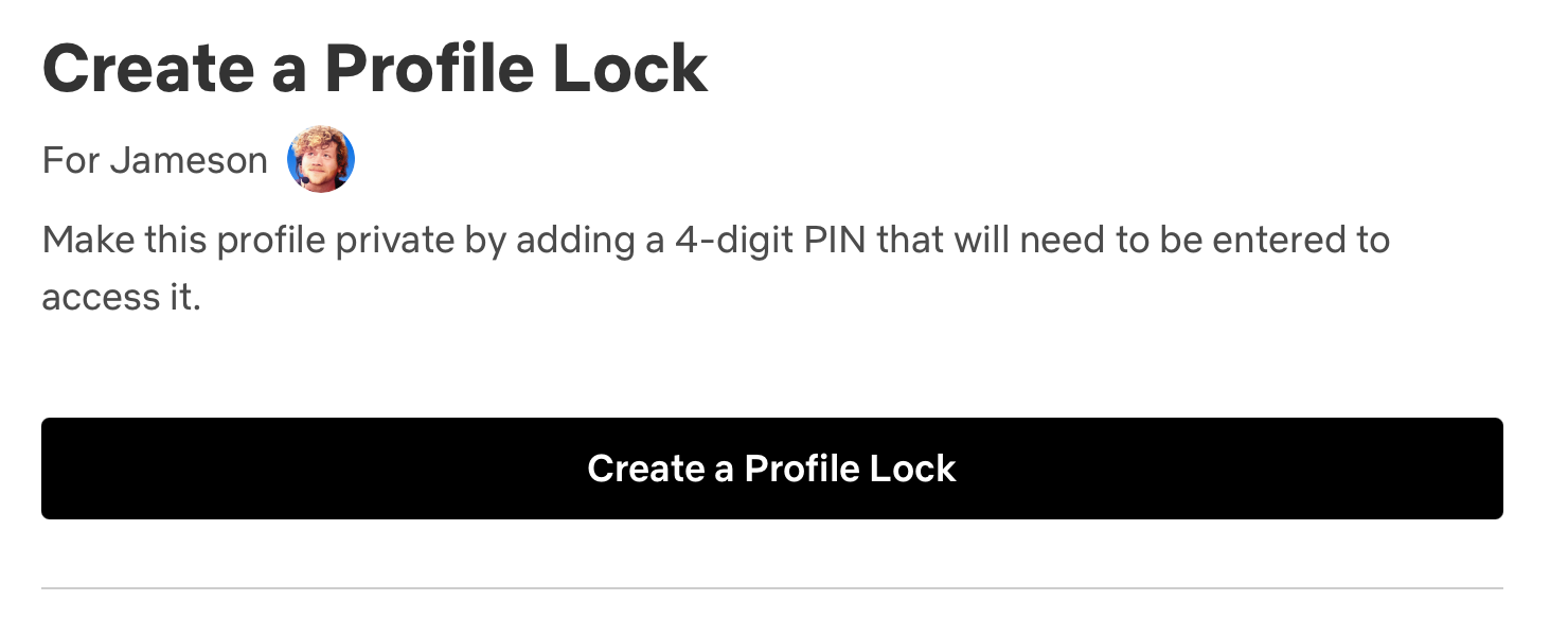 Profile Lock Settings Page
